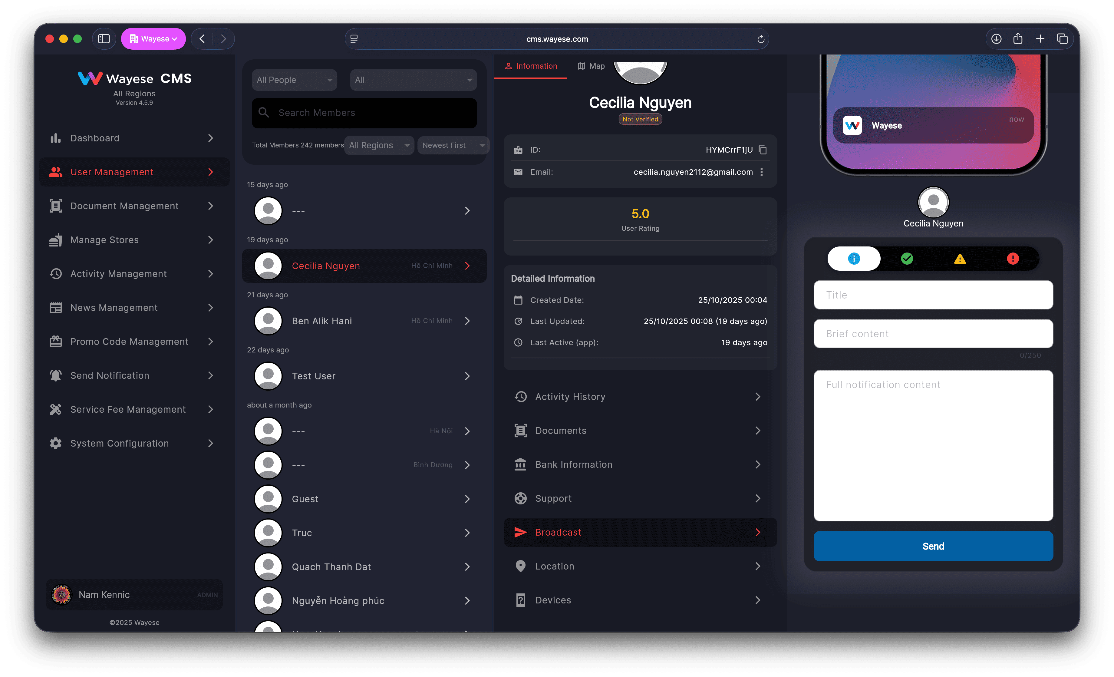 Dashboard Screenshot