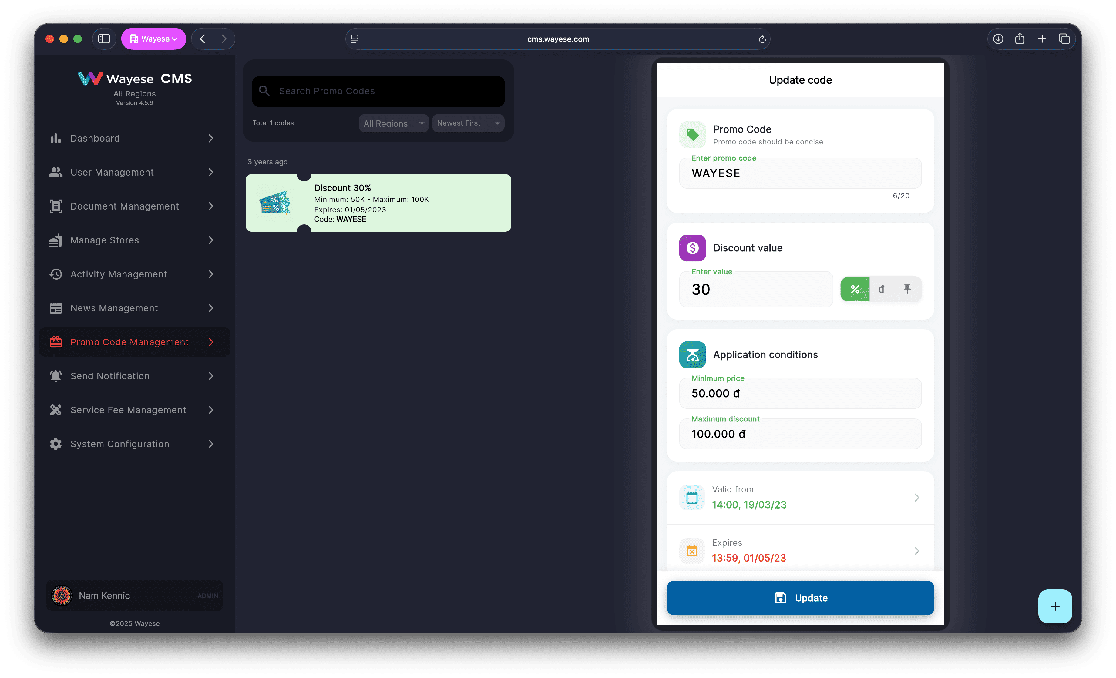 Dashboard Screenshot
