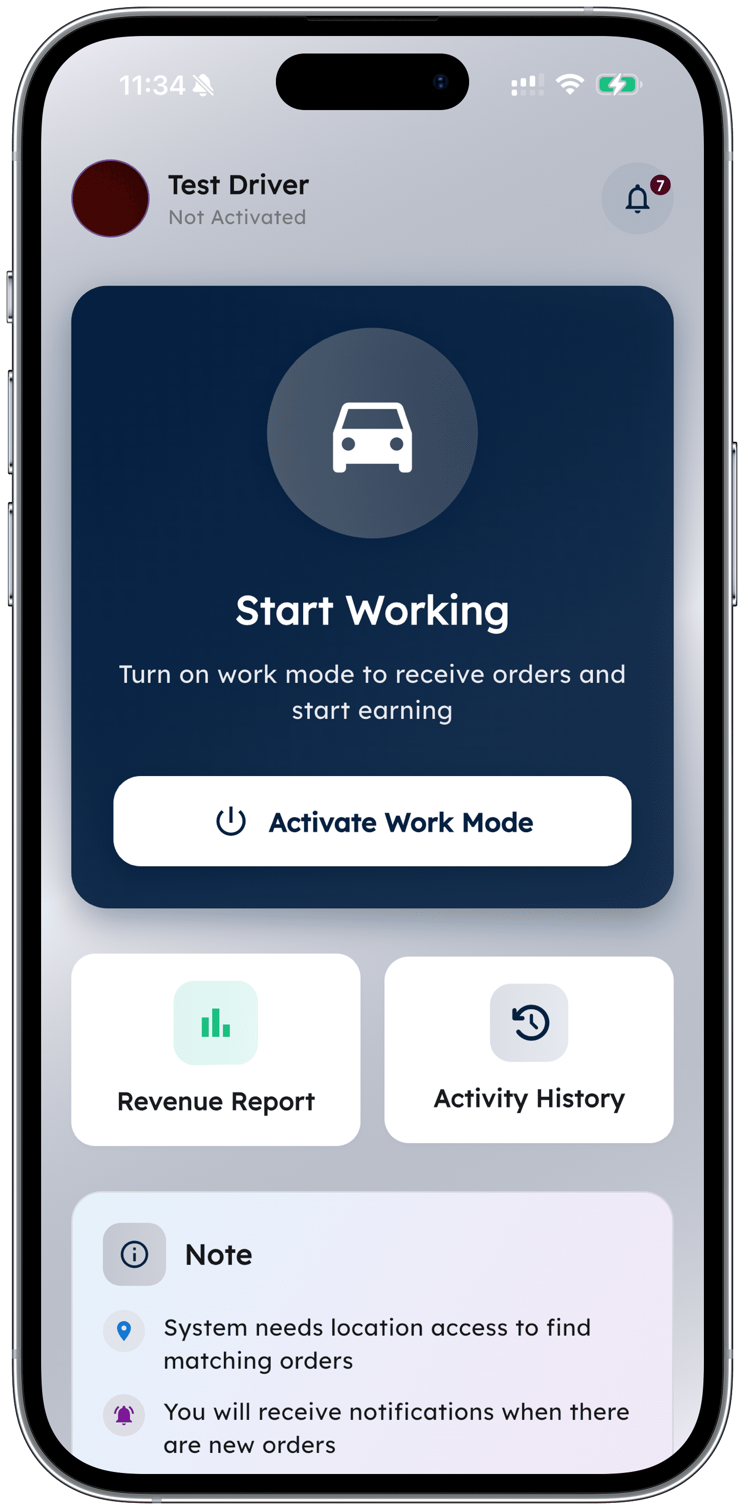 Driver App Screenshot