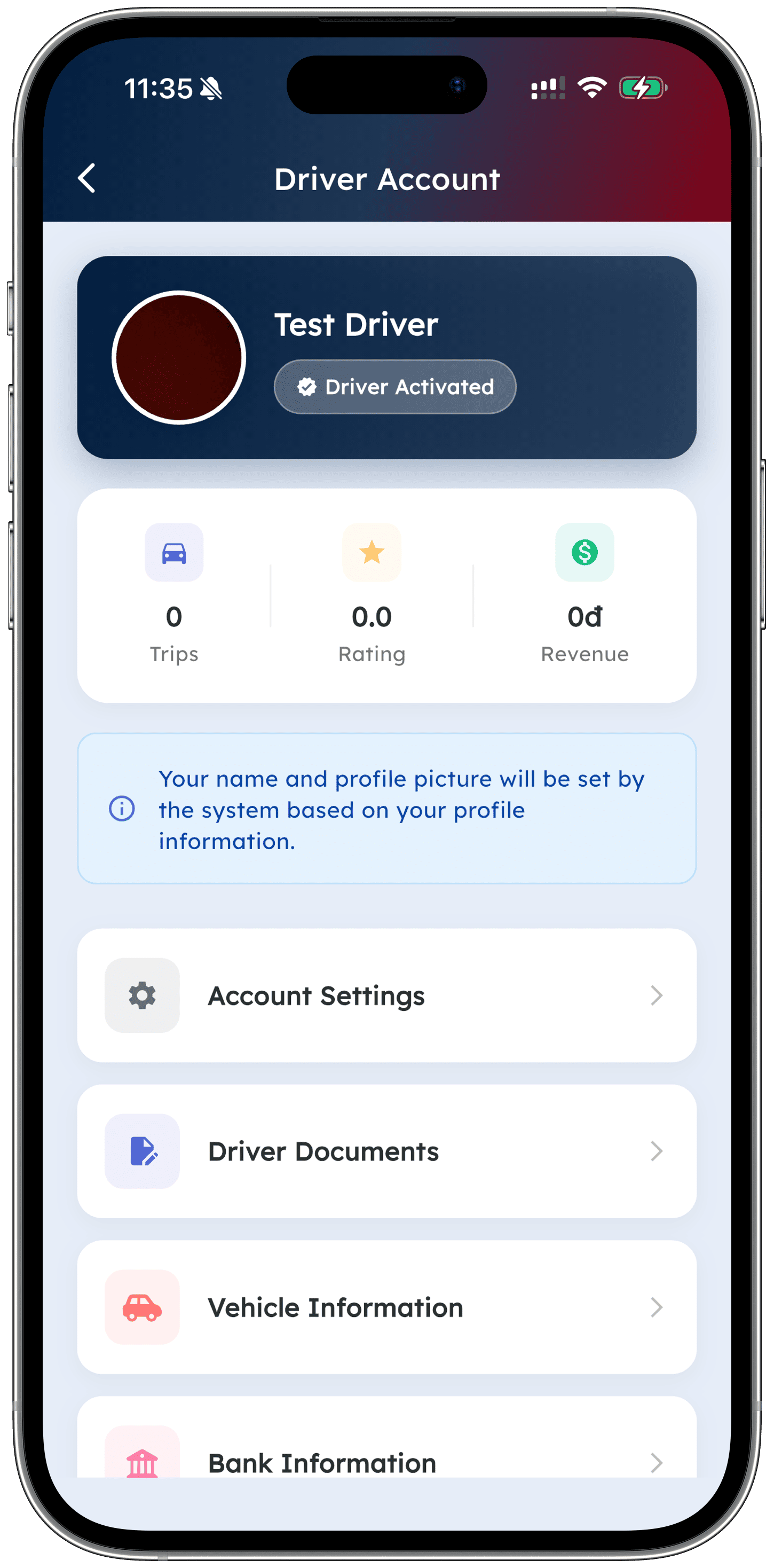 Driver App Screenshot